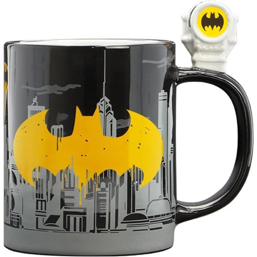 Taza 3d Batseñal Batman Dc Cómics Cerámica 460 Mls