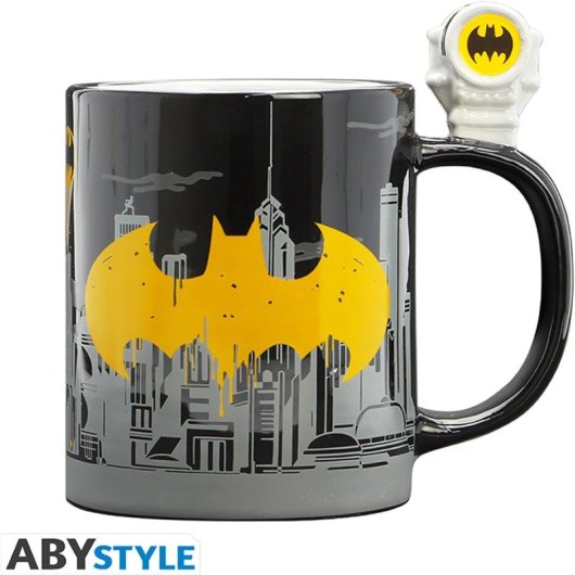 Taza 3d Batseñal Batman Dc Cómics Cerámica 460 Mls