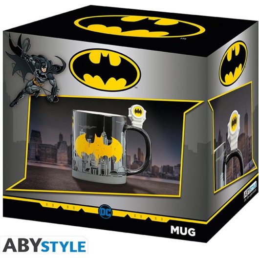 Taza 3d Batseñal Batman Dc Cómics Cerámica 460 Mls