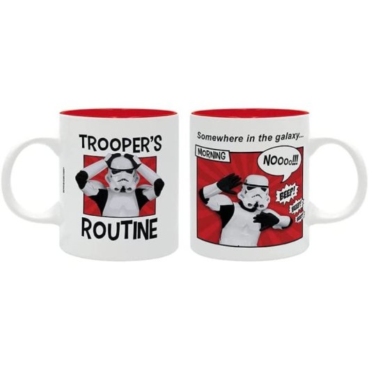 Taza Trooper's Routine Soldado De Asalto Original Stormtrooper Star Wars Cerámica 320 Mls