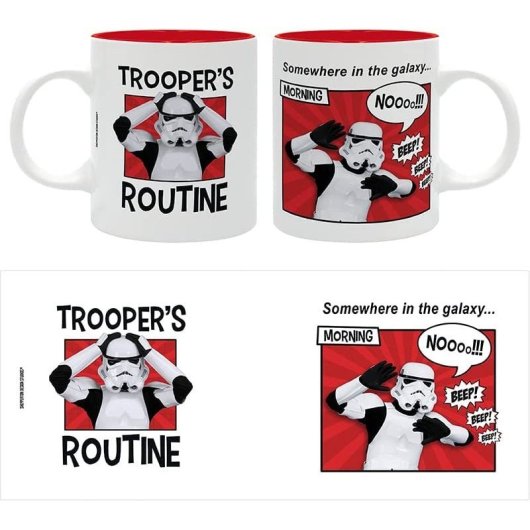 Taza Trooper's Routine Soldado De Asalto Original Stormtrooper Star Wars Cerámica 320 Mls