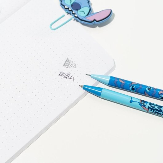 Set Bolígrafo Y Portaminas Con Soporte Acrílico Stitch Disney