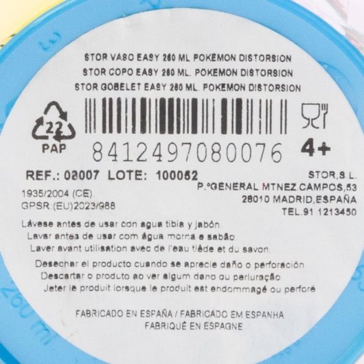 Vaso Pequeño Pokémon Easy 260 Mls