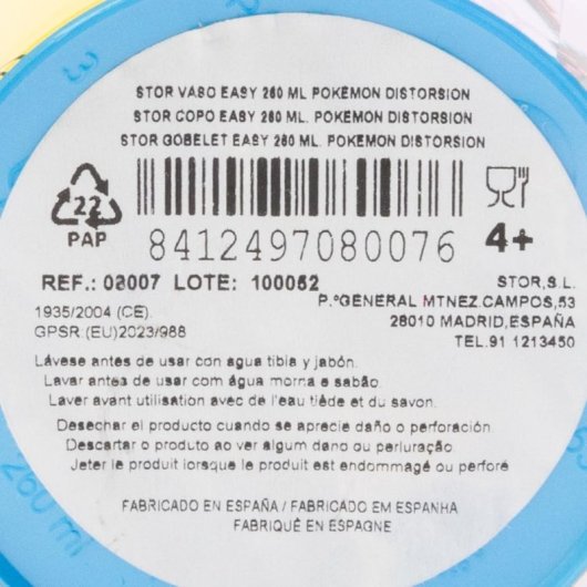 Vaso Pequeño Pokémon Easy 260 Mls