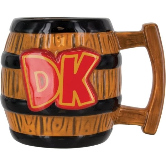 Taza 3d Barril Donkey Kong Nintendo Cerámia 400 Mls