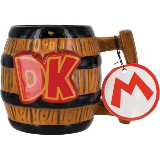 Taza 3d Barril Donkey Kong Nintendo Cerámia 400 Mls