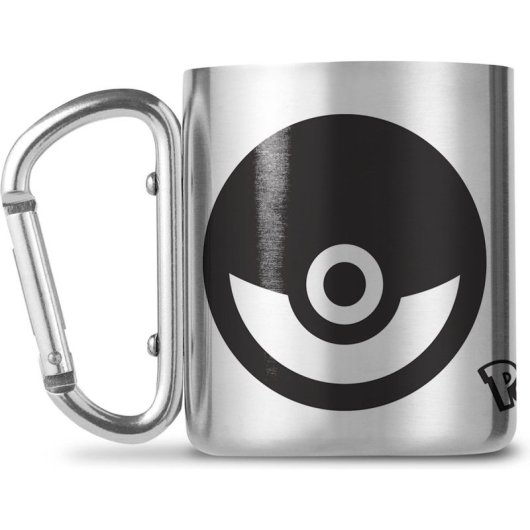 Taza Pokémon Poke Ball Asa Mosquetón Aluminio 227 Mls