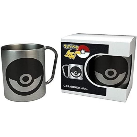 Taza Pokémon Poke Ball Asa Mosquetón Aluminio 227 Mls