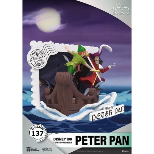 Diorama Peter Pan Vs Garfio Disney 100 Aniversario 12 Cms
