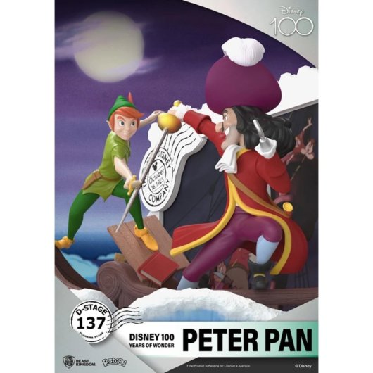 Diorama Peter Pan Vs Garfio Disney 100 Aniversario 12 Cms
