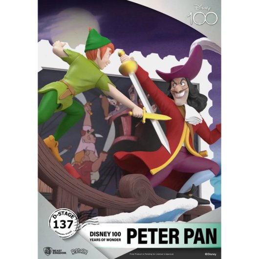 Diorama Peter Pan Vs Garfio Disney 100 Aniversario 12 Cms