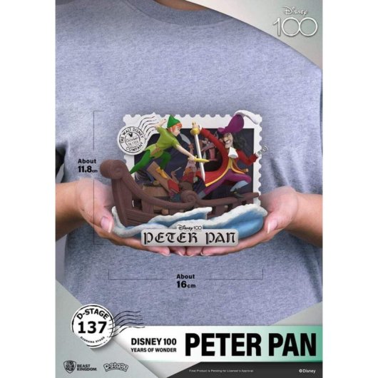Diorama Peter Pan Vs Garfio Disney 100 Aniversario 12 Cms