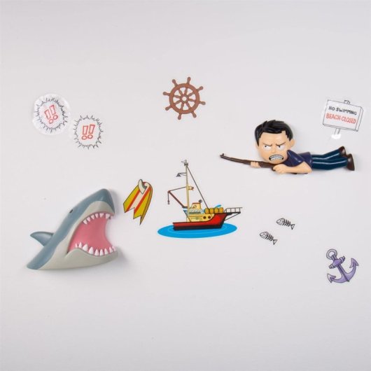 Figuras Decorativas Tiburón Y Martin Brody Jaws Comic Ons 8 Cms