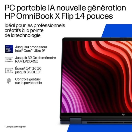 Ordinateur portable HP OmniBook X 14" Intel Core Ultra 5 325 16GB 512GB SSD Intel Graphics Windows 11
