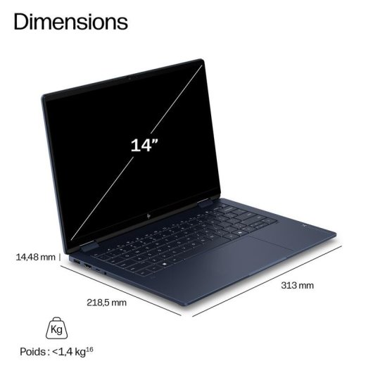 Ordinateur portable HP OmniBook X 14" Intel Core Ultra 5 325 16GB 512GB SSD Intel Graphics Windows 11