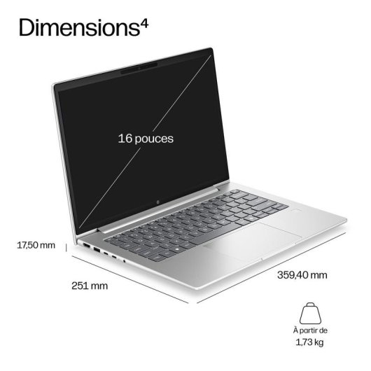 Ordinateur portable HP ProBook 4 G2ah 16" AMD Ryzen 5 7530U 16GB 512GB SSD Radeon 740M Windows 11 Pro