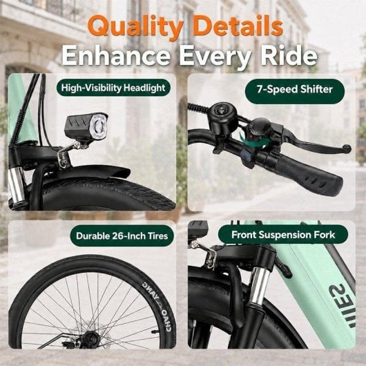 Bicicleta eléctrica HillMiles MileCity 1 26" Autonomía 100 km