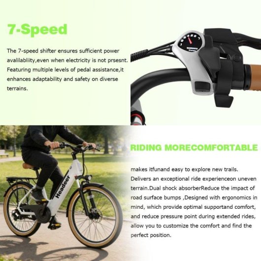 Bicicleta Eléctrica Headeer BD26195 48V 350W 26"