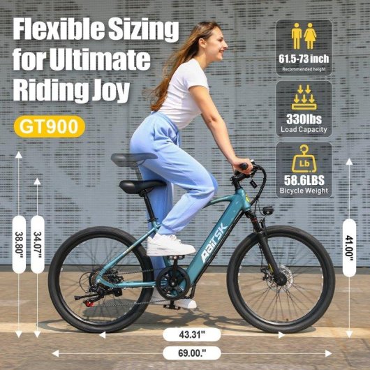 Bicicleta Elétrica Aairsk GT900 250W 36V 13Ah Pneus 26" Todo Terreno