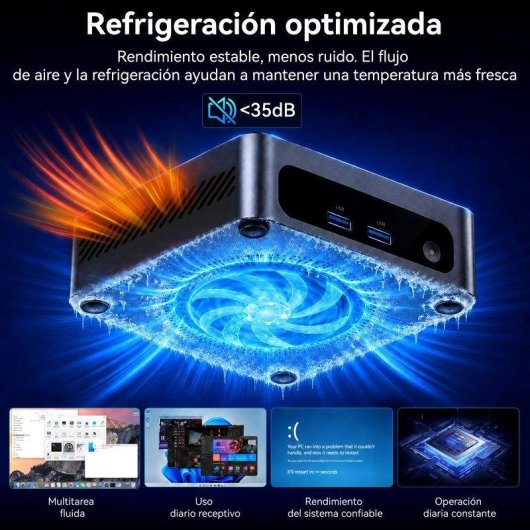 Mini PC Huidun H100 Intel Core 5 210H 16 GB 512 GB SSD Intel Graphics Windows 11 Pro VESA