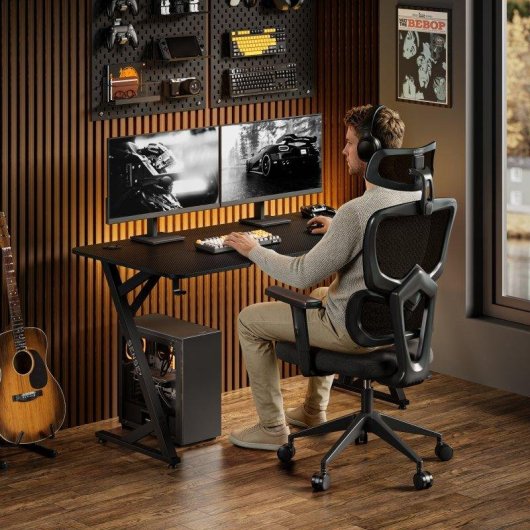 Mesa Gaming Sense7 Vamo 140x70 cm Acero y MDF con accesorios integrados