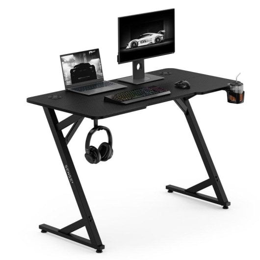 Mesa Gaming Sense7 Vamo 120x60 cm Acero y MDF con soporte y gancho