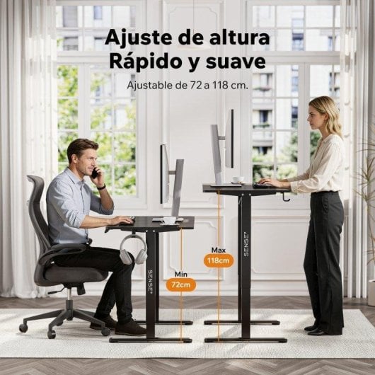 Estructura de Escritorio Elevable Eléctrica Sense7 NOJO Light Negro