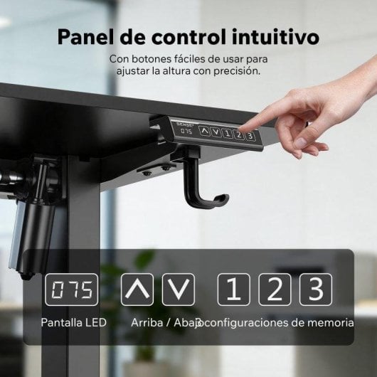 Estructura de Escritorio Elevable Eléctrica Sense7 NOJO Light Negro