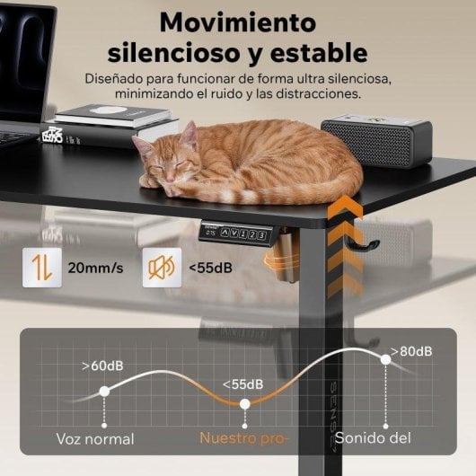 Estructura de Escritorio Elevable Eléctrica Sense7 NOJO Light Negro