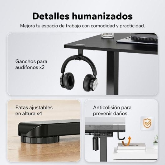 Estructura de Escritorio Elevable Eléctrica Sense7 NOJO Light Negro