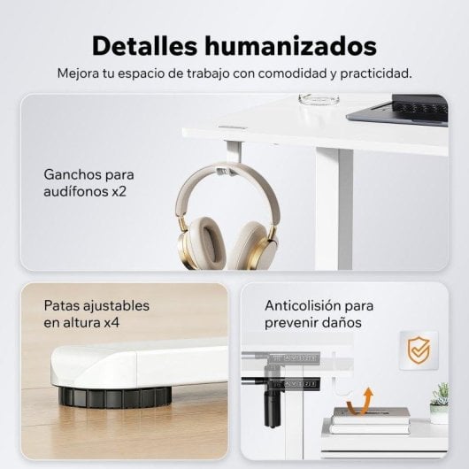 Estructura de Escritorio Eléctrica Sense7 NOJO Light Blanca