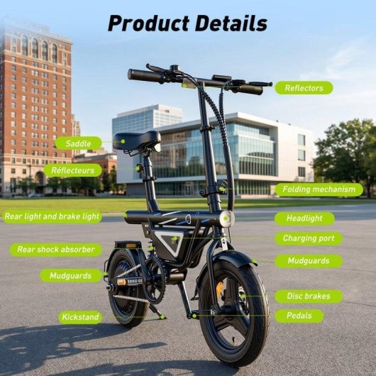 Fahrrad Elektrisch iScooter EB1S 250W 36V 12Ah 14 Zoll faltbar