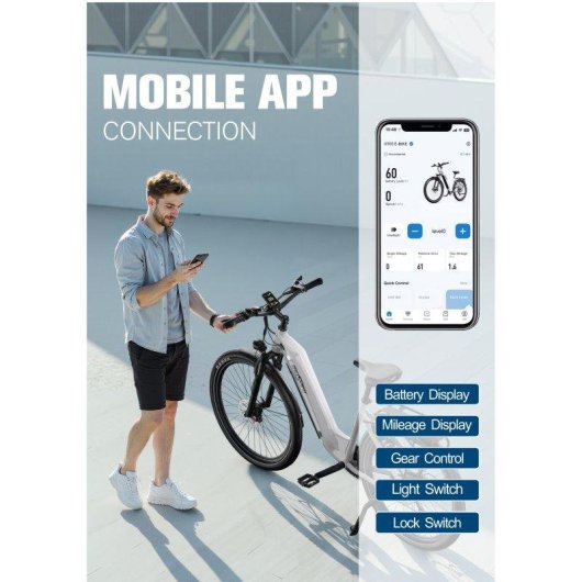 Bicicleta Eléctrica OneSport OT05 250W 36V 18.2Ah 27.5" Blanco