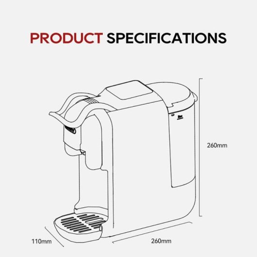HiBREW H2C Espressomaschine 600 ml 20 Bar 5-in-1 Touchscreen Schwarz