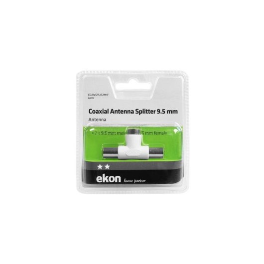 Divisor de sinal coaxial EKON ECANSPLIT2M1F Branco 3 conectores 9,5 mm