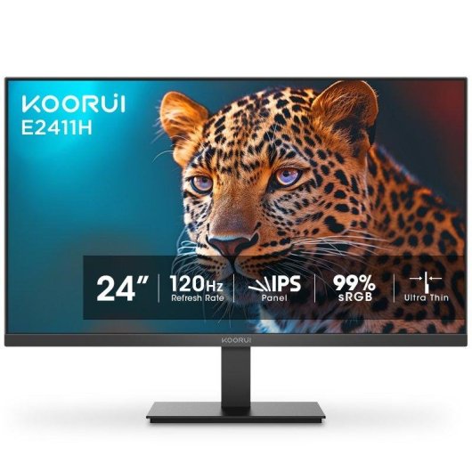 Monitor PC KOORUI E2411H 24" FullHD 120Hz IPS Sottile VESA HDMI VGA Inclinabile