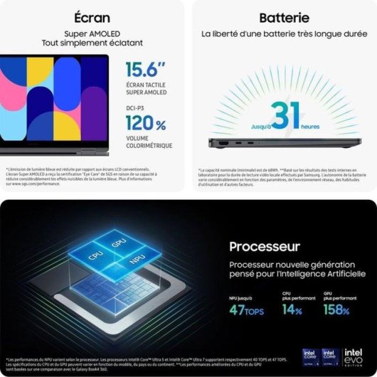 Portátil Samsung Galaxy Book5 360 15.6" Intel Core Ultra 7 256V 16GB 1TB SSD Intel Arc Graphics 140V Windows 11
