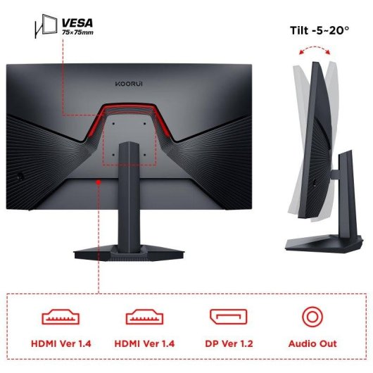 Monitor PC KOORUI 24E3 24" FullHD 165Hz IPS 1ms FreeSync