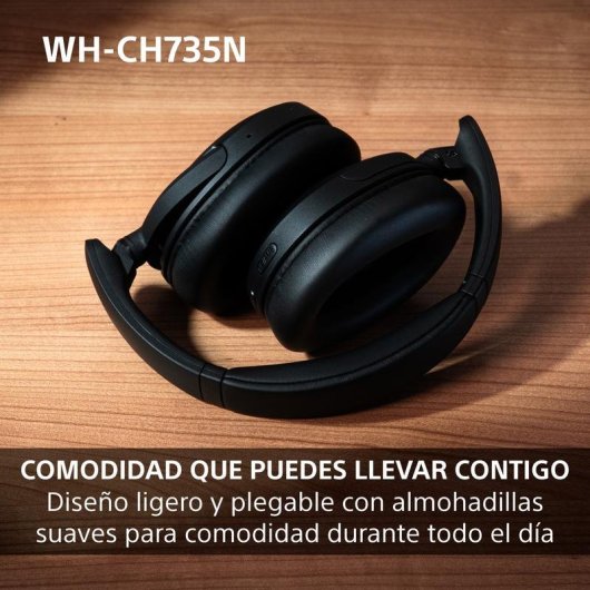 Auriculares Sony WH-CH735NW sem fios Bluetooth com Cancelamento de Ruído e chamadas IA branco