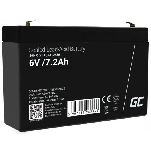 Batteria AGM Green Cell AGM39 6V 7200 mAh