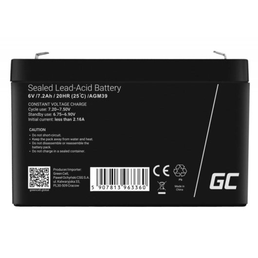 Batteria AGM Green Cell AGM39 6V 7200 mAh