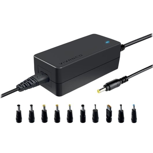 Cargador Universal para Portátil Vivanco 90W con 8 Conectores