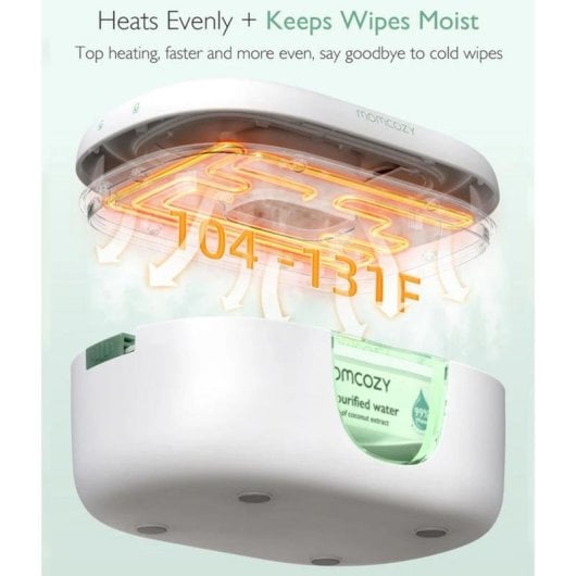 Calentador de toallitas para bebé Momcozy con luz nocturna