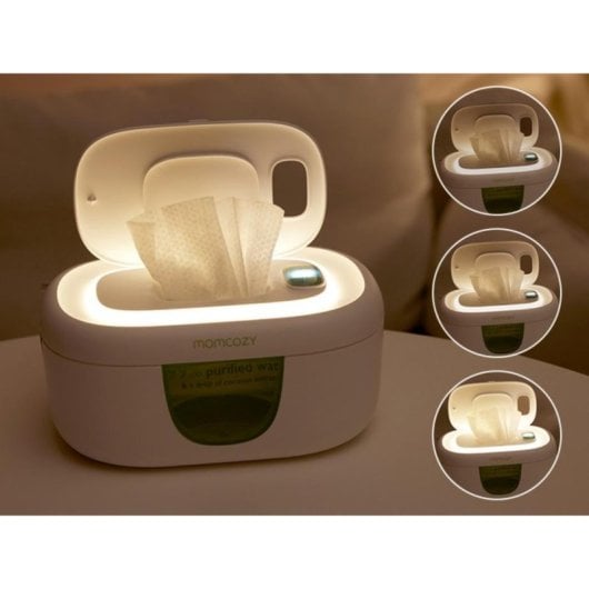 Calentador de toallitas para bebé Momcozy con luz nocturna