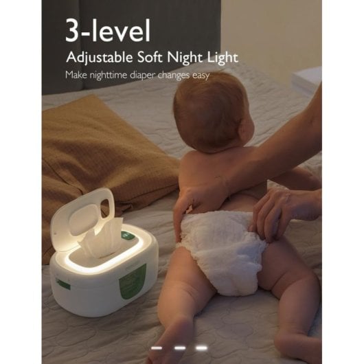 Calentador de toallitas para bebé Momcozy con luz nocturna