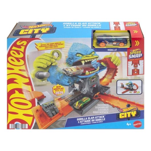 Set de pistas y vehículo MATTEL Hot Wheels City Ataque del Gorila Feroz multicolor