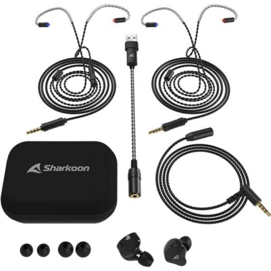 Auricolari Sharkoon Stealthbite con cavo jack 3,5 mm, microfono rimovibile, nero