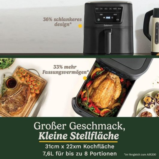 Friggitrice ad Aria Cuisinart AFS8OBLE 7,6L 2000W con 7 programmi touch