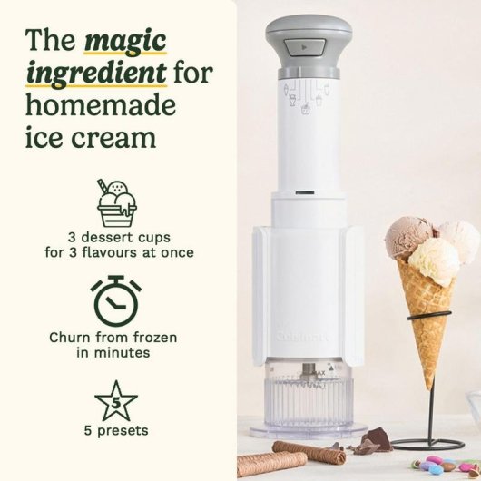 Máquina de helados y batidos Cuisinart ICEFD10E 250 W 720 ml Blanco