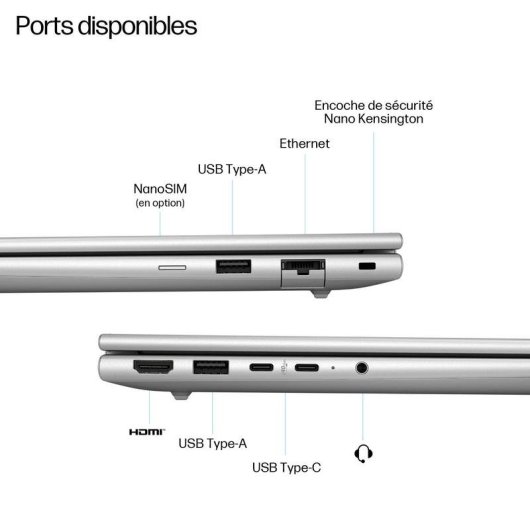 Ordinateur portable HP EliteBook 6 G1a 14" AMD Ryzen AI 5 340 32 Go Radeon 840M Windows 11 Pro 512 Go SSD écran antireflet